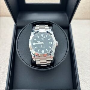 Silver and Black Automatic Watch